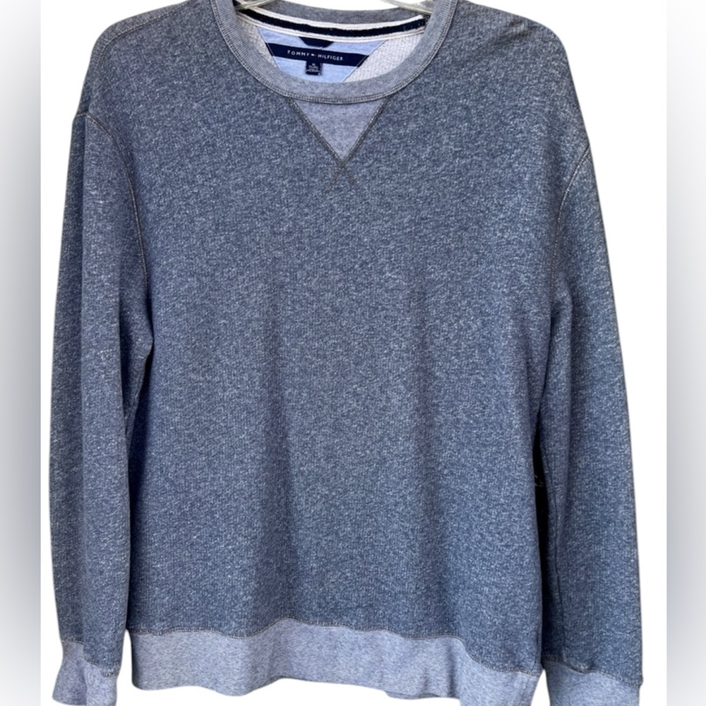 Tommy Hilfiger Men's Leon Crewneck Sweatshirt Pullover, Gray, XL / TX